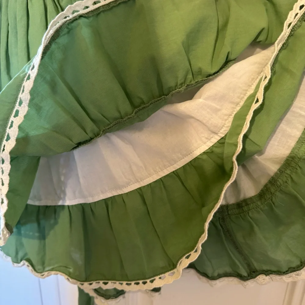 WELL DRESSED WOLF Homespun Holiday Snowflake Green White Dress w Jacket Girls 2T